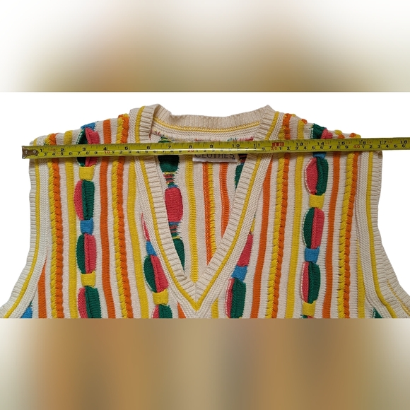 Vintage Coogi-Style V-Neck Sweater Vest, Cotton, Unisex Size L, Cricket Jumper - Picture 8 of 10